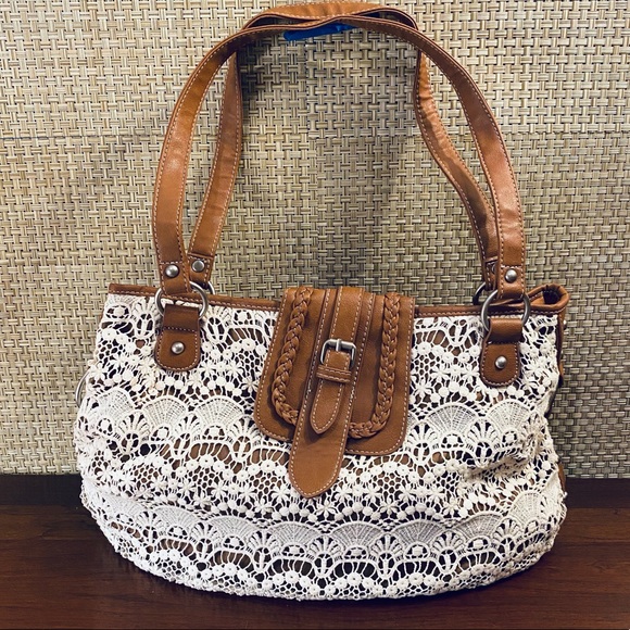 None Handbags - NWOT Lace Overlay Shoulder Bag